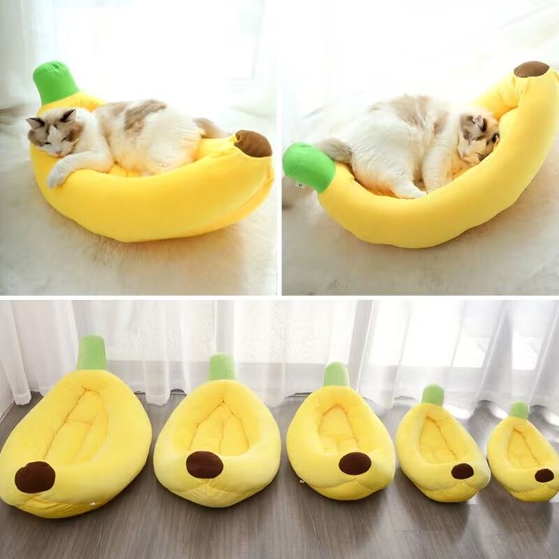 Ganzjahres-Bananenform-Haustierbett