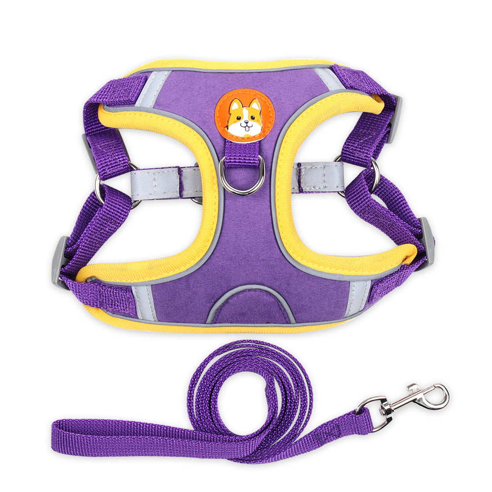 Reflective Vest Dog Harness & Leash