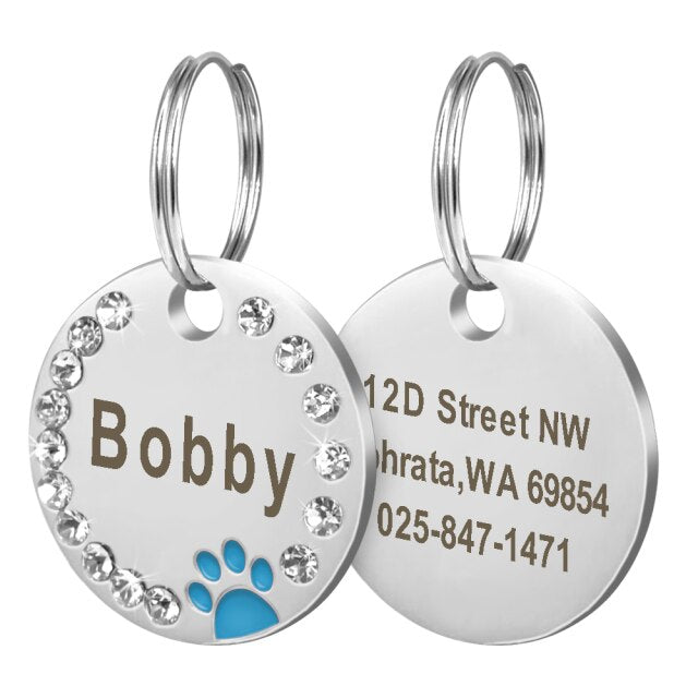 Engraved Stainless Steel Pet ID Tag