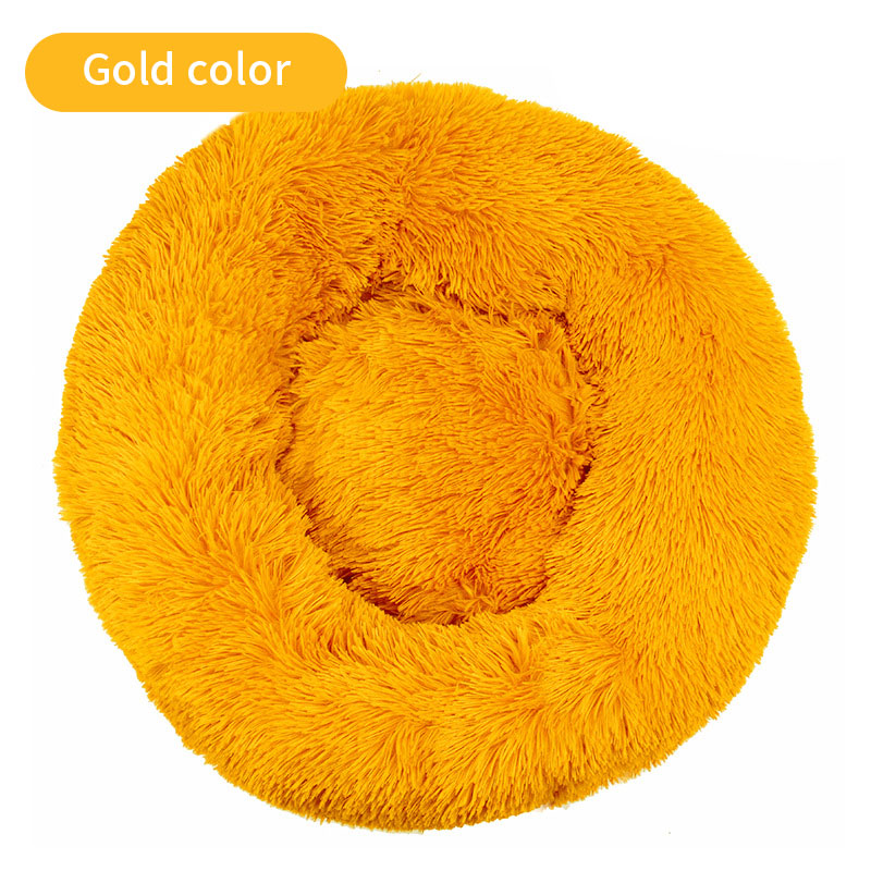 Lit pour animal de compagnie rond en peluche