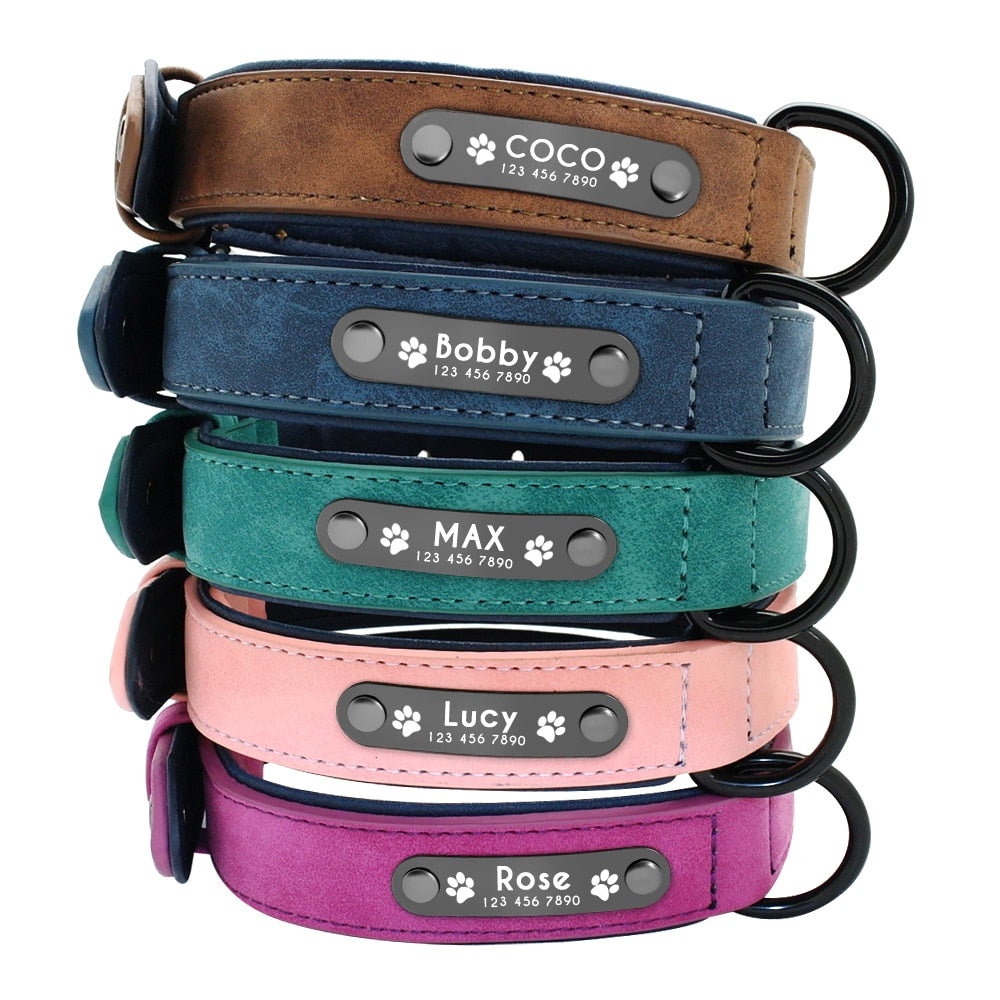 Personalisiertes Hundelederhalsband & Leine