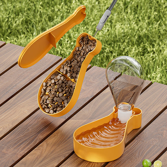 2-Layer Travel Water Bottle with Bowl