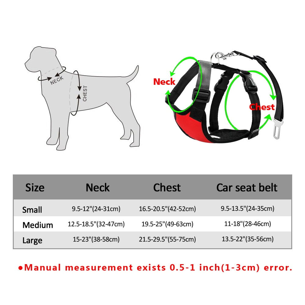 Padded Vest Dog Car Seat Belt