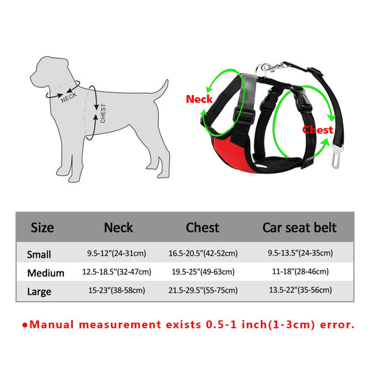 Padded Vest Dog Car Seat Belt