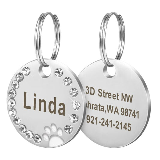 Engraved Stainless Steel Pet ID Tag