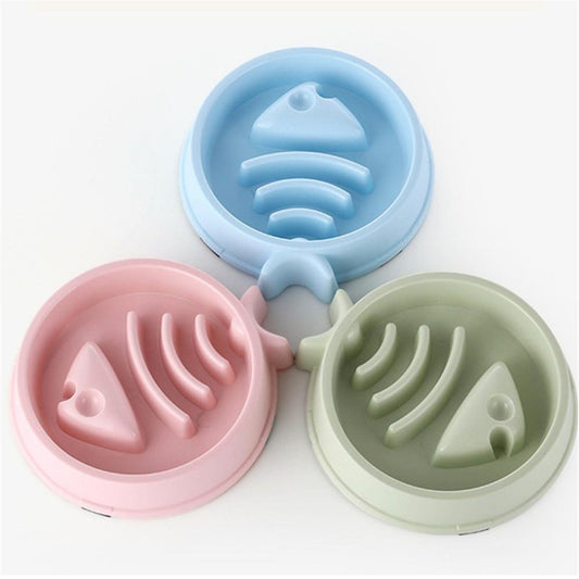 Fish Bone Slow Feeder Dog Bowl