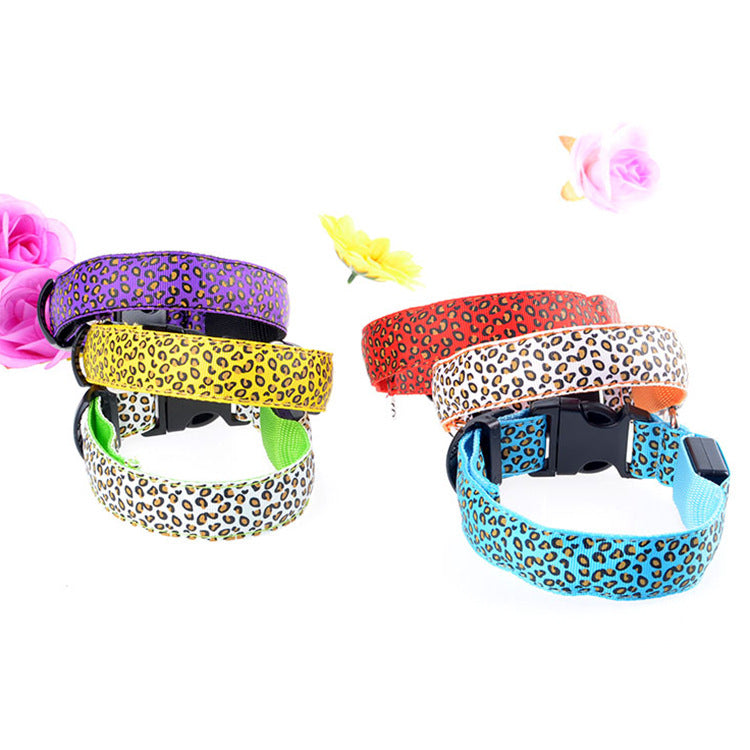 Leopardfellmuster LED Leuchthalsband für Hunde