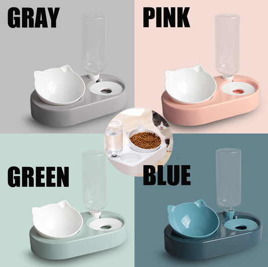 2-in-1 Pet Food & Water Dispenser Bowl
