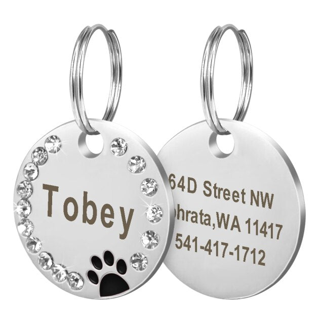 Engraved Stainless Steel Pet ID Tag