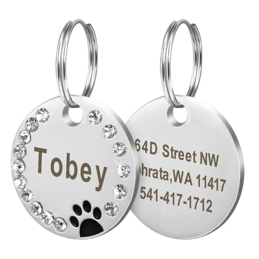 Engraved Stainless Steel Pet ID Tag