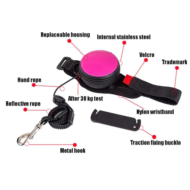Hands-Free Wrist Running Dog Leash